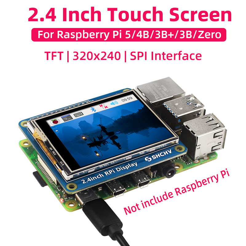 Pi 5 Case - SHCHV 2,4-дюймовый сенсорный экран для Raspberry