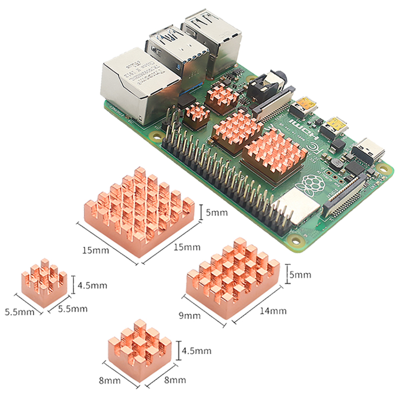 Pi Cooler - Металлический медный алюминиевый комплект радиатора, радиатор,