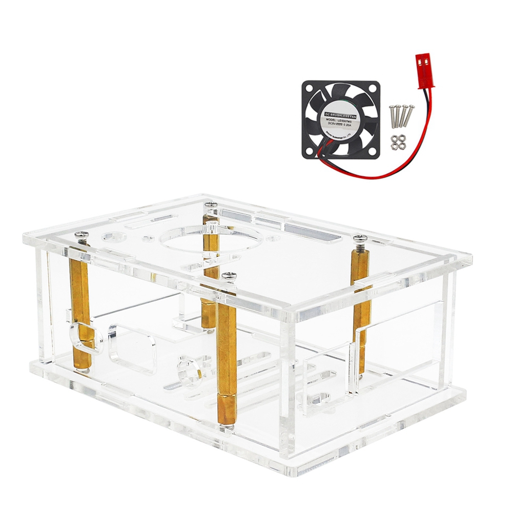 Pi 4 Case - ABFN-акриловый корпус с охлаждающим вентилятором для
