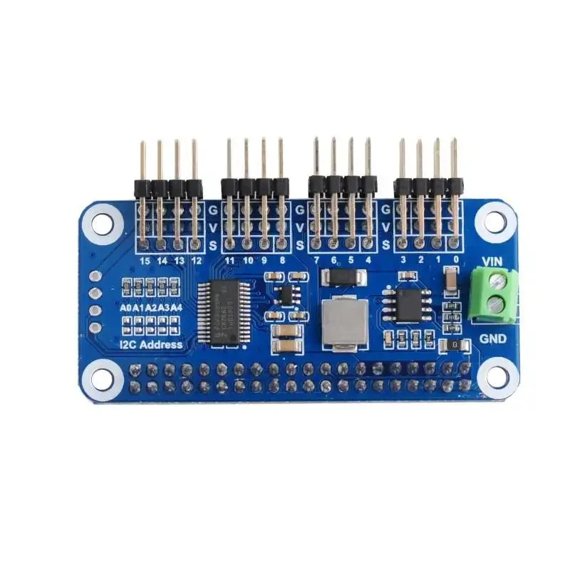 Pi Zero - 16-канальный модуль драйвера серводвигателей PWM HAT,
