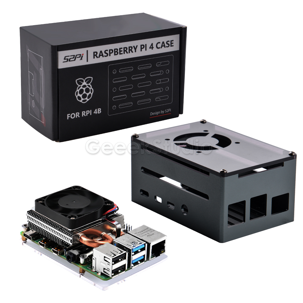 Pi 4 Case - Низкопрофильный охлаждающий вентилятор Ice Tower, алюминиевая