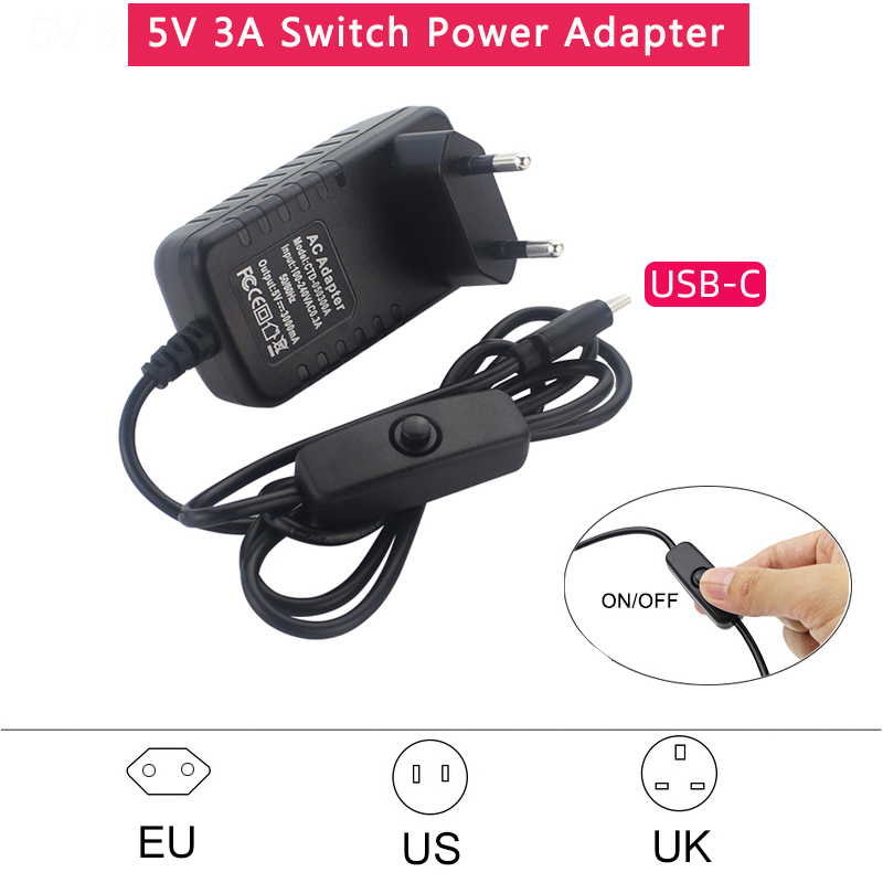 Блок питания 5В 3А с переключа – обзор и цена Pi Power Supply